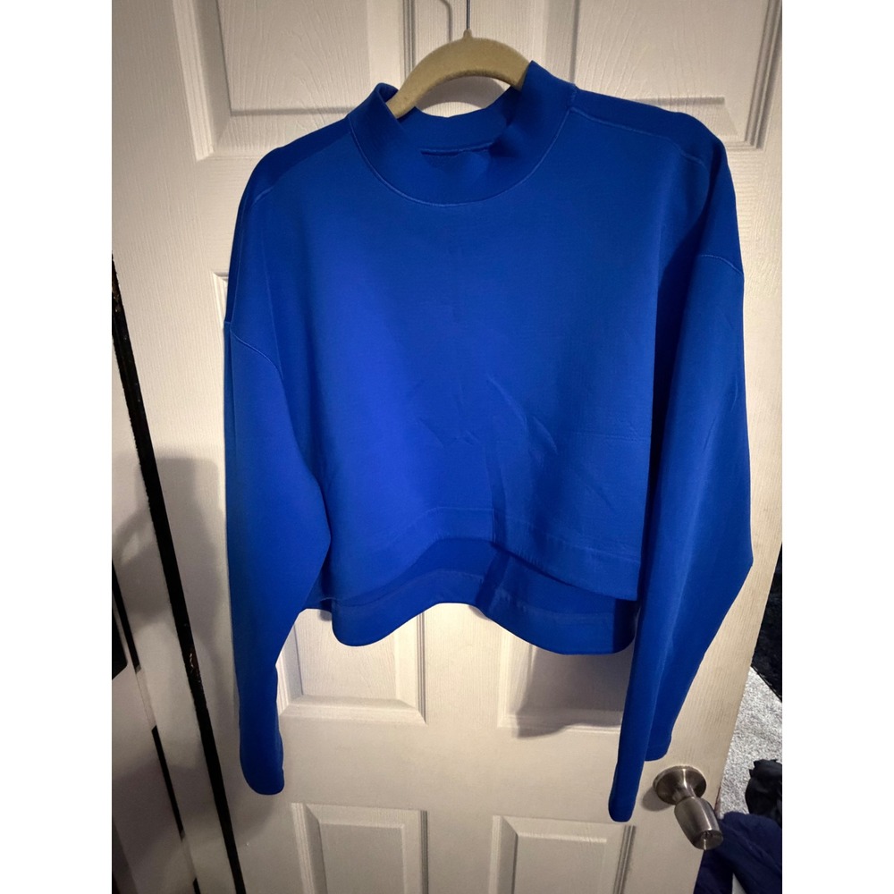 Nike Dri-FIT Cropped Mock Neck Sweatshirt Royal Blue XL FN2792-405
